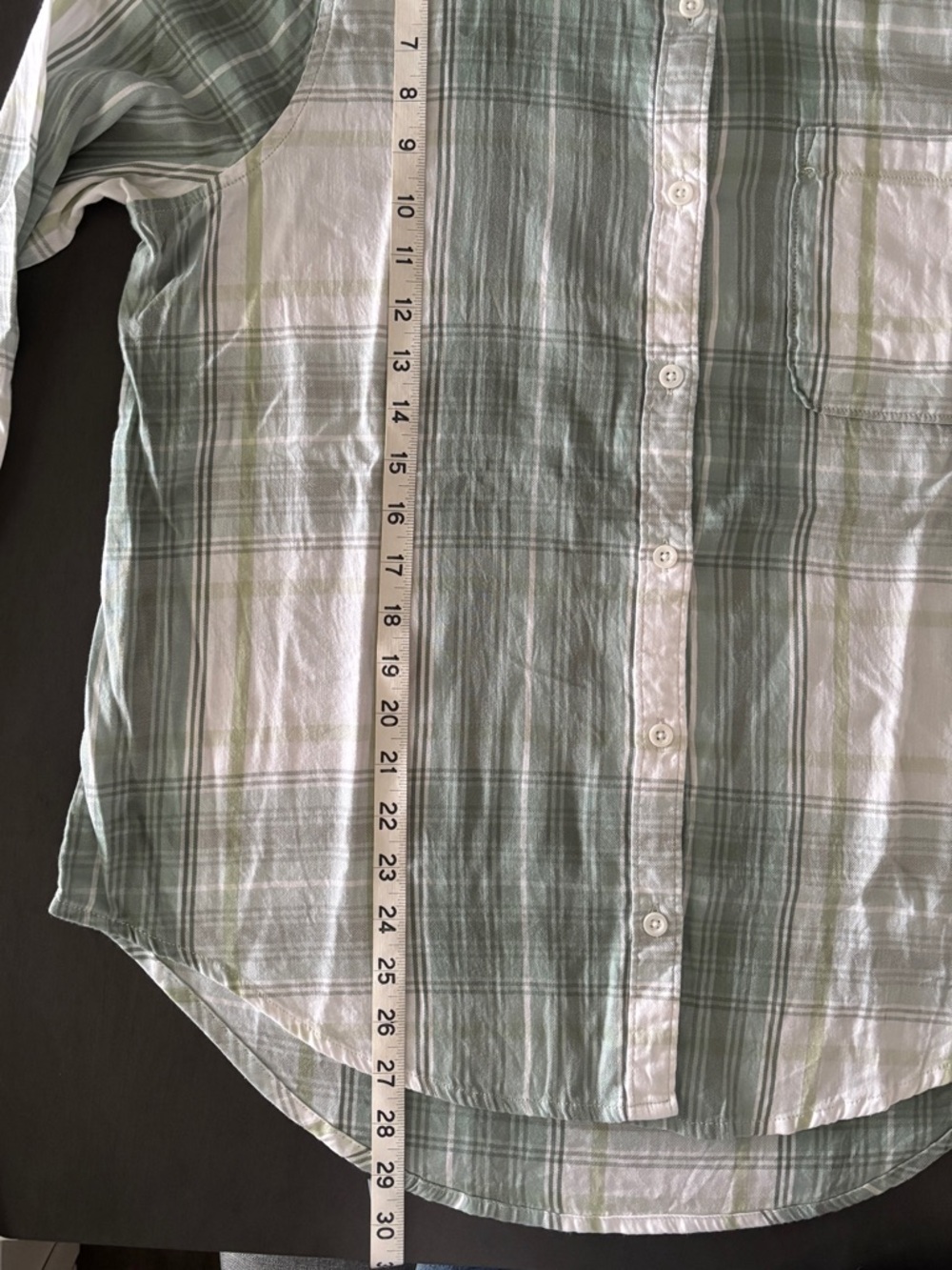 Women’s SO Favorite Button-Down shirt in Green Plaid - Picture 7 of 7